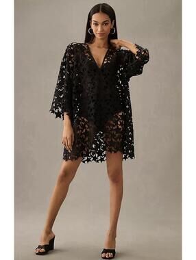 Anthropologie Maeve Star Cutwork Mini Kaftan Boho Resort Women’s One Size